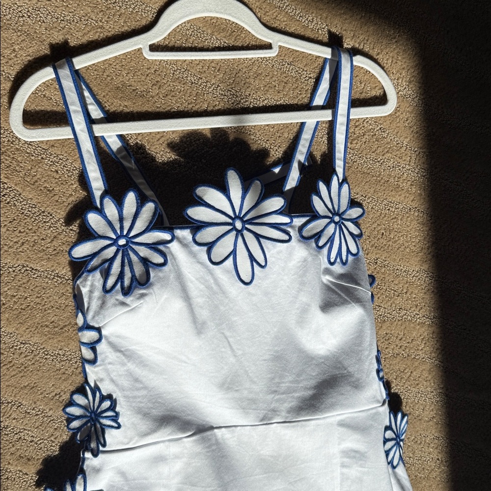 Commense Semi-Sheer Floral Embroidery Back Bow Maxi Dress - Picture 11 of 17